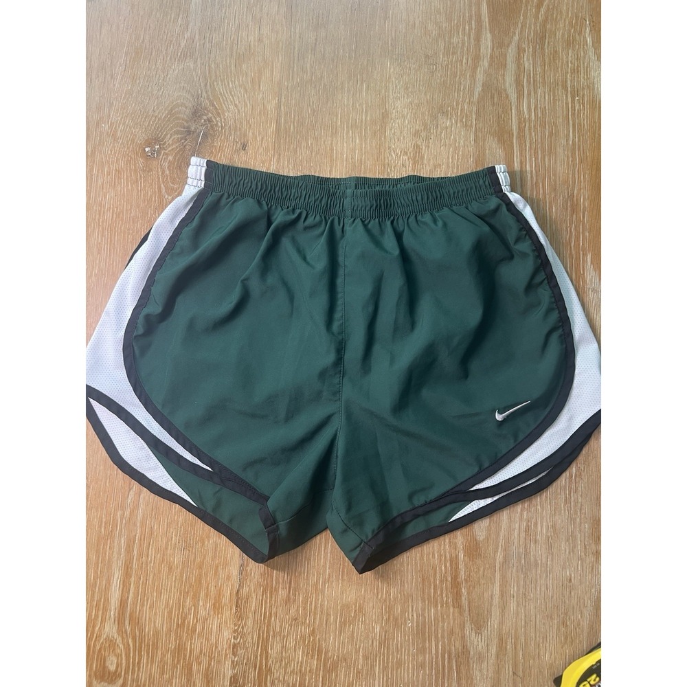 Nike Dri Fit Tempo Shorts Womens XS Running Athletic Green White Activewear